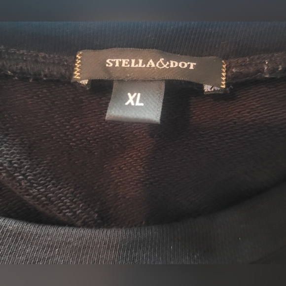 Stella and Dot Black Long Sleeve Top with Removable Faux Shirt Trim XL - Picture 7 of 7